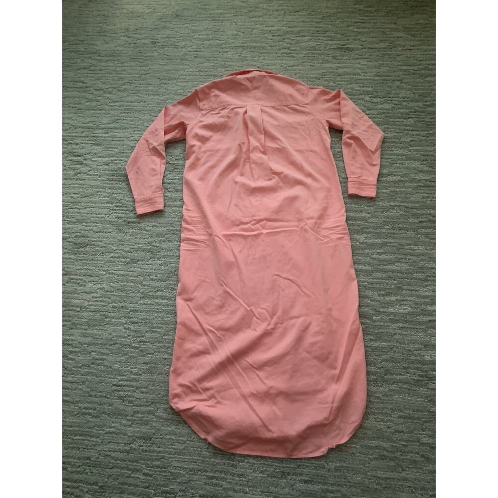 Frank & Eileen Rory Organic Cotton Maxi Shirt Dress Long Sleeve Pink Women's XS - Picture 8 of 8